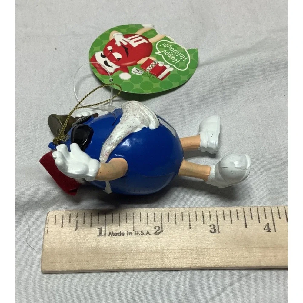 Kurts S. Adler Blue M&M Peanut Candy Figurine Santa Christmas Tree Ornament